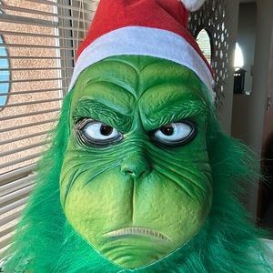 Christmas Thief Green Monster Grinch Mask Headgear Funny Cosplay Props Monster